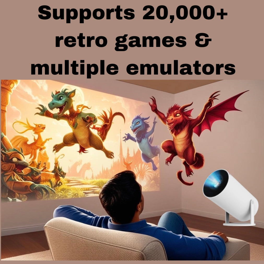 4K Retro Gaming Projector with 20,000+ Built-in Games